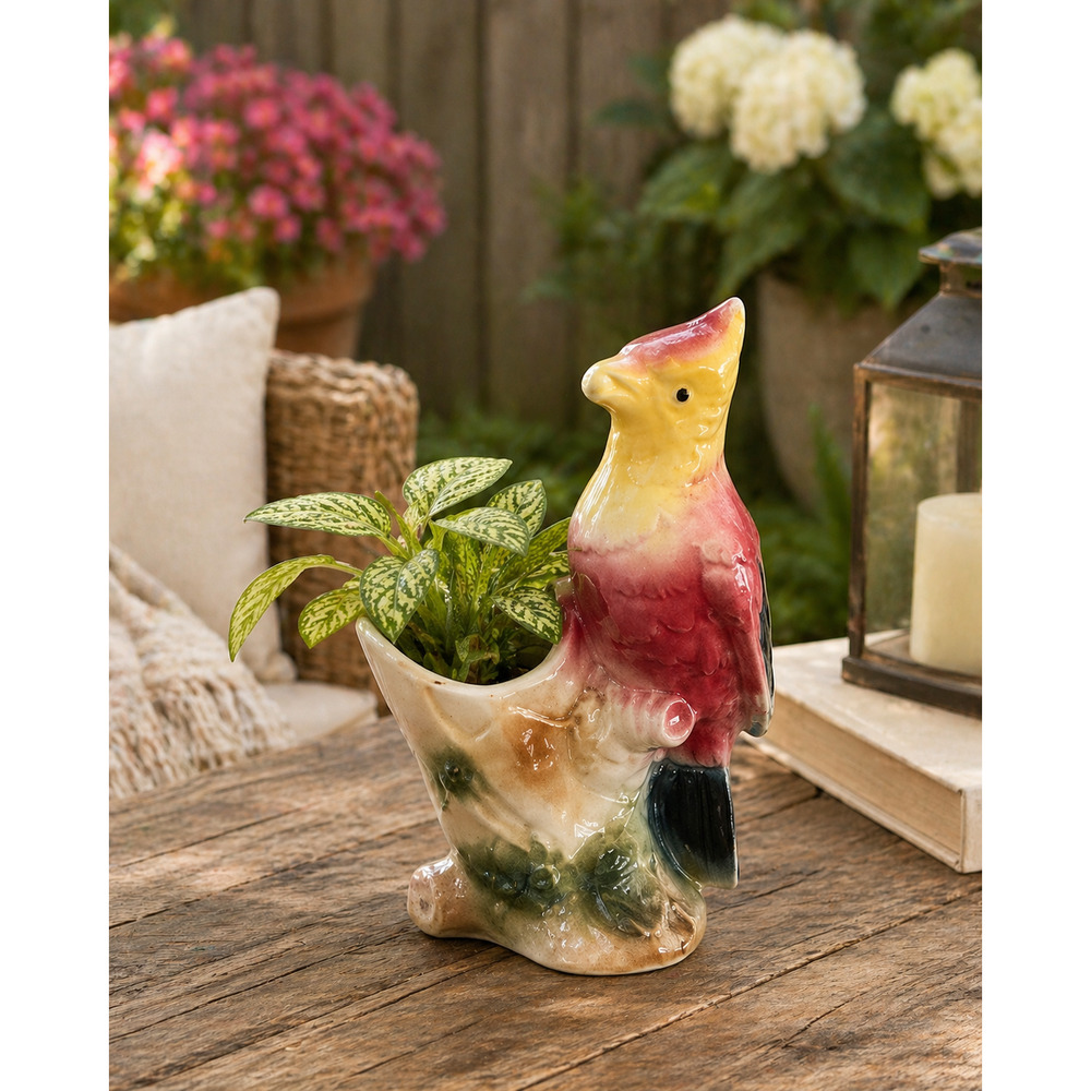 Vintage Royal Copley Porcelain Bird Vase Planter Table Decoration Ceramic